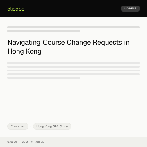 Document preview: Change of Course or Program Enrollment / 更改課程或學科申請 — Education, Hong Kong SAR China