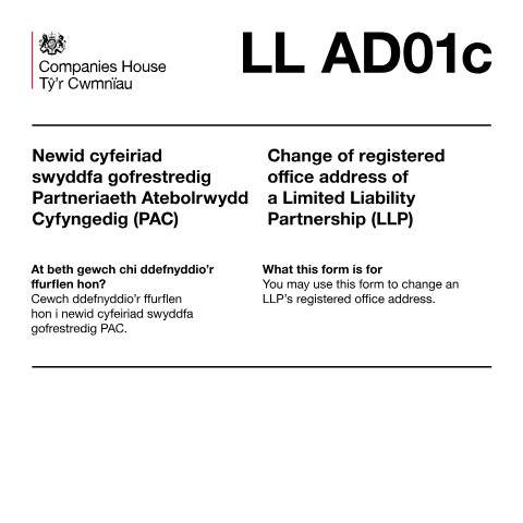 Document preview: Change a registered office address: limited liability partnership (LL AD01c) — Companies House, United Kingdom