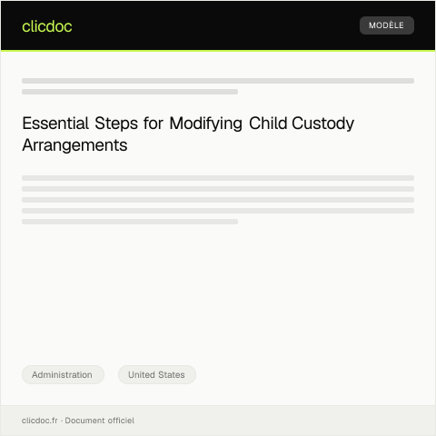 Document preview: Application for Child Custody Modification — Administration, United States