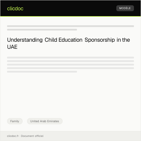 Document preview: Request for Child Education Sponsorship Documentation — Family, United Arab Emirates