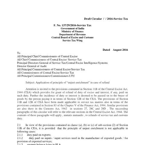 Document preview: Circular on Unjust Enrichment — gst_circular, India (CERFA n°Circular_on_Unjust_Enrichment)