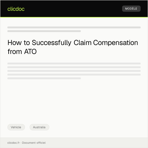 Document preview: Claim for Compensation Following Car Accident — Vehicle, Australia