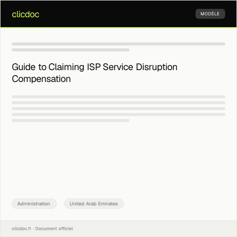 Document preview: Claim for Compensation for Service Disruption in Internet Service Provider — Administration, United Arab Emirates