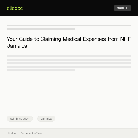 Document preview: Claim for Reimbursement of Medical Expenses from National Health Fund — Administration, Jamaica