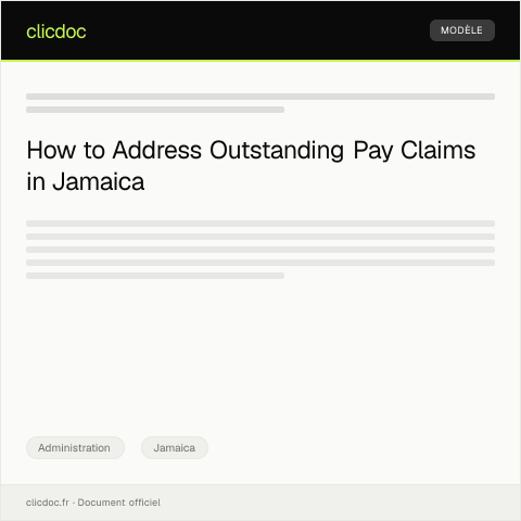 Document preview: Claim for Outstanding Pay Owed from Past Employment — Administration, Jamaica