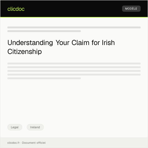 Document preview: Claim of Irish Citizenship via Birth Registration — Legal, Ireland