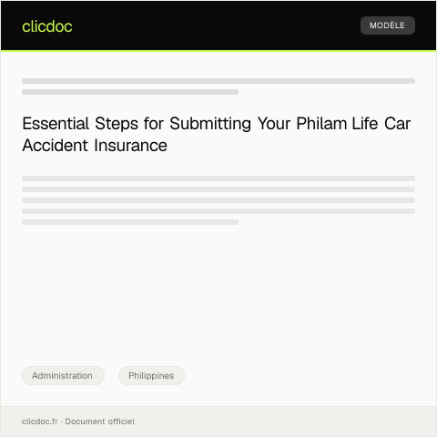Document preview: Claim Submission for Car Accident Insurance from Philam Life — Administration, Philippines