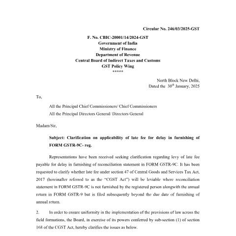 Document preview: cir cgst 246 03 2025 — gst_circular, India (CERFA n°cir-cgst-246-03-2025)