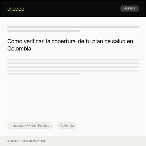 Vista previa del documento Cómo consultar la cobertura actual en su plan de salud — Impuestos y Aides Sociales, Colombia