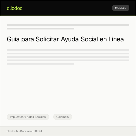 Vista previa del documento Cómo presentar solicitudes de ayuda social mediante plataformas digitales — Impuestos y Aides Sociales, Colombia