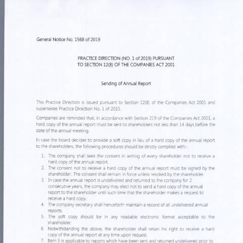 Document preview: Companies – GN 1568 of 2019 — Document, Mauritius (CERFA n°Companies-GN-1568-of-2019)