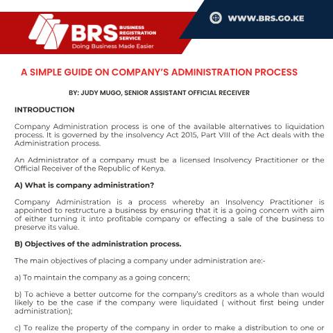 Document preview: ‘s Administration Process — Guide, Kenya (CERFA n°A-simple-Guide-on-Companys-Administration-Process)