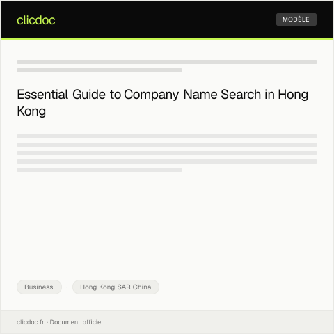 Document preview: Request for Company Name Search / 公司名稱查詢 — Business, Hong Kong SAR China