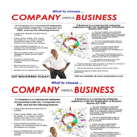 Document preview: Difference between Company and Business Name — Guide, Jamaica (CERFA n°Company vs  Business Name)