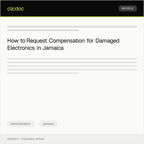 Document preview: Request for Compensation for Damaged Electronics from Insurance Company — Administration, Jamaica