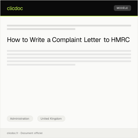Document preview: Complaint About Customer Service from Supplier — Administration, United Kingdom