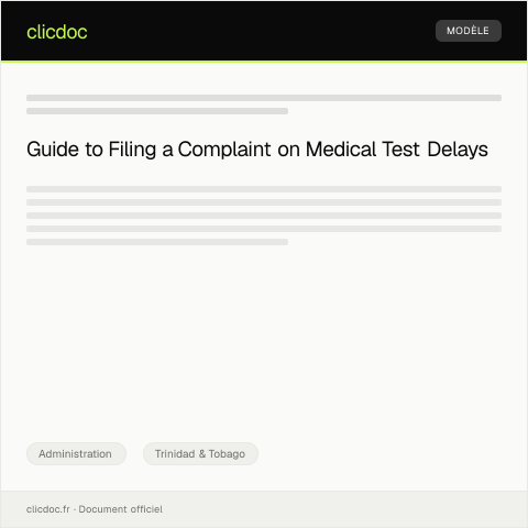 Document preview: Complaint Regarding Delayed Medical Test Results to the Medical Board — Administration, Trinidad & Tobago