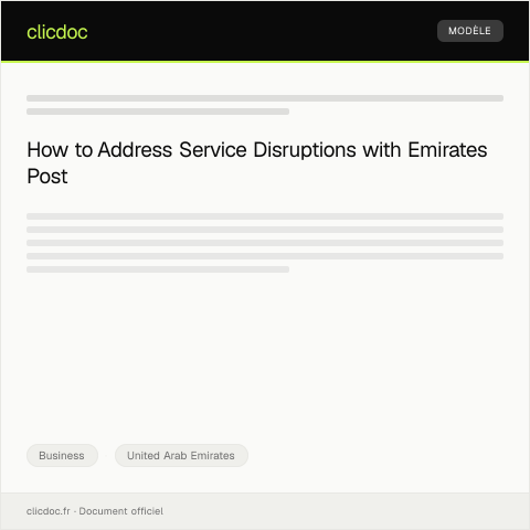 Document preview: Letter of Complaint Regarding Service Disruption to Emirates Post — Business, United Arab Emirates