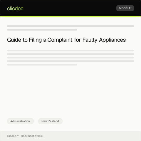 Document preview: Filing a Complaint About Faulty Appliance from Harvey Norman — Administration, New Zealand