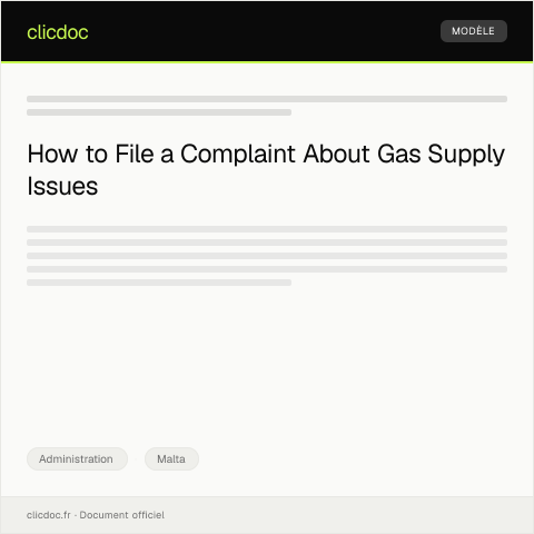 Document preview: Complaint About Gas Supply Interruption - Gas Malta Ltd — Administration, Malta
