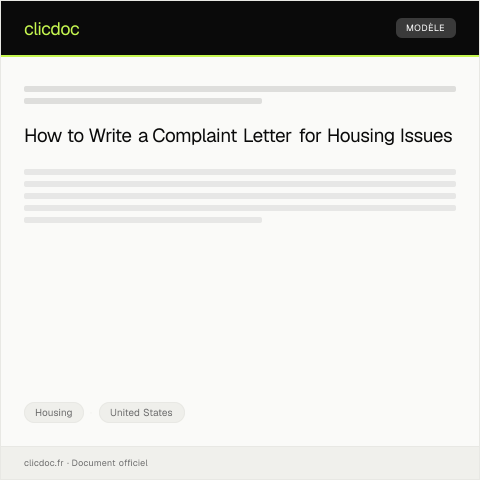 Document preview: Complaint about Housing Disrepair — Housing, United States