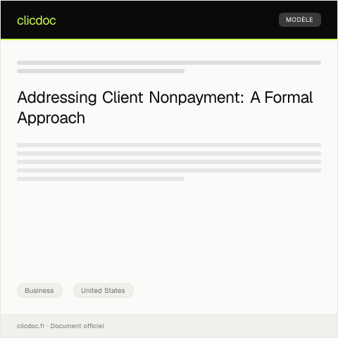 Document preview: Complaint about Nonpayment from Client — Business, United States