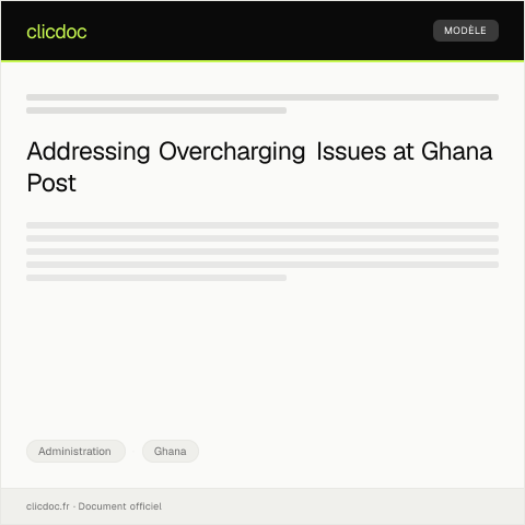 Document preview: Complaint about Overcharging by Service Providers at Ghana Post — Administration, Ghana
