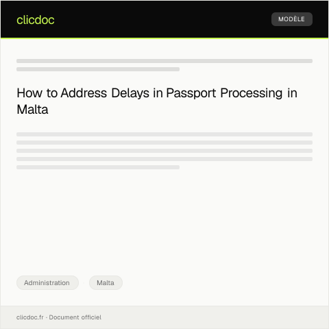 Document preview: Complaint About Delay in Passport Processing - Identity Malta — Administration, Malta