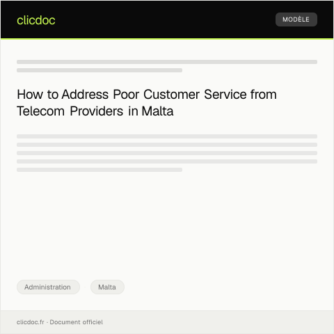 Document preview: Complaint About Poor Customer Service from Maltese Telecom Provider — Administration, Malta