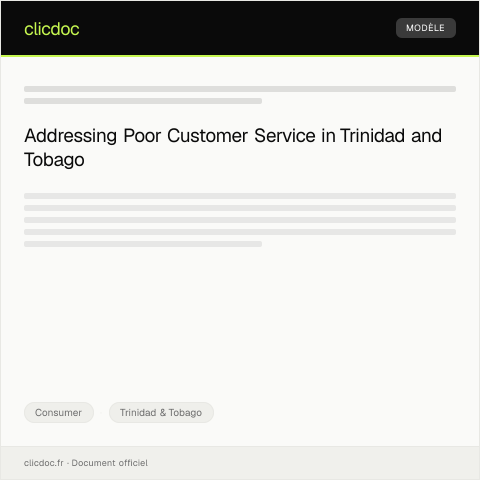 Document preview: Complaint About Poor Customer Service Experience — Consumer, Trinidad & Tobago