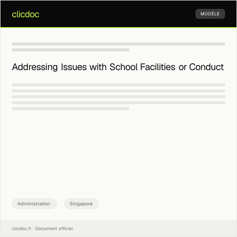 Document preview: Complaint About School Facilities or Conduct from MOE — Administration, Singapore