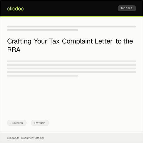 Document preview: Complaint About Tax Payment from Rwanda Revenue Authority — Business, Rwanda
