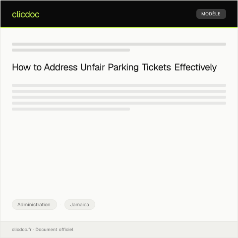 Document preview: Complaint Regarding Unfair Parking Ticket from National Land Agency — Administration, Jamaica