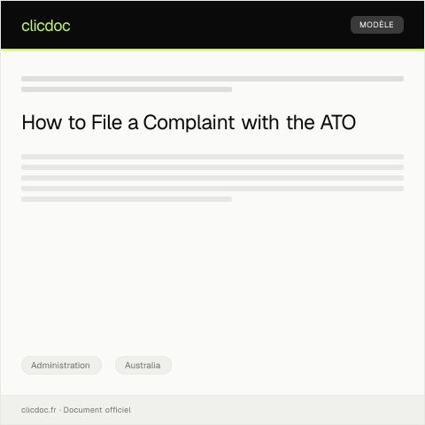 Document preview: Complaint About Unsatisfactory Customer Service — Administration, Australia