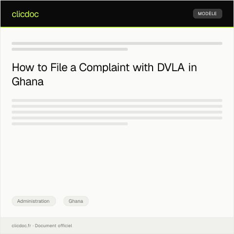 Document preview: Complaint about Faulty Vehicle Inspection Report from Driver and Vehicle Licensing Authority — Administration, Ghana