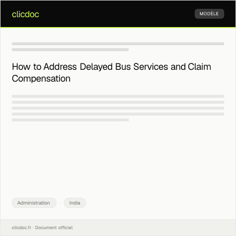Document preview: Complaint Against Delayed Bus Service and Compensation Claim — Administration, India