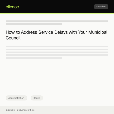 Document preview: Letter of Complaint Against Municipal Council for Service Delay — Administration, Kenya