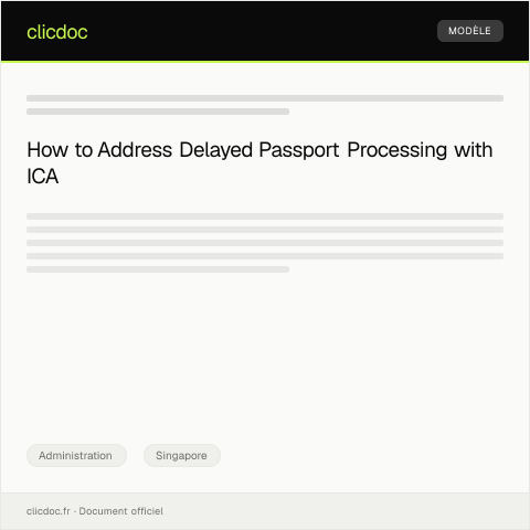 Document preview: Complaint Regarding Delayed Passport Processing from ICA — Administration, Singapore