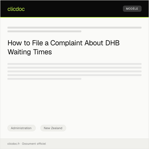 Document preview: Complaint Regarding Long Waiting Time at DHB Facility — Administration, New Zealand