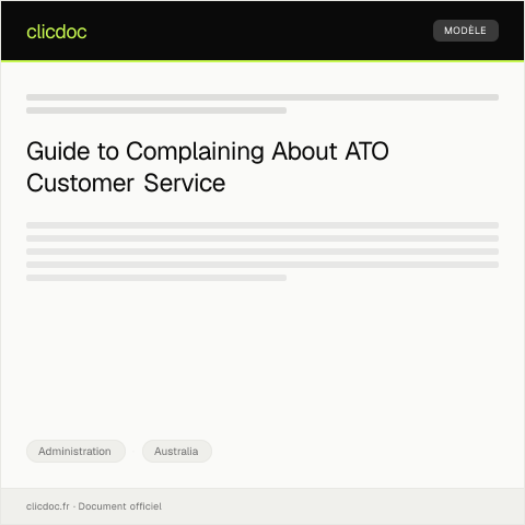 Document preview: Complaint Regarding Customer Service at Business — Administration, Australia