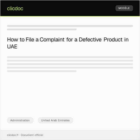 Document preview: Complaint Regarding Defective Product from Carrefour Abu Dhabi — Administration, United Arab Emirates