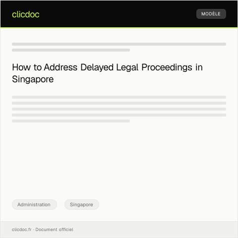 Document preview: Complaint Regarding Delayed Legal Proceedings at the Subordinate Courts — Administration, Singapore