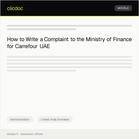 Document preview: Complaint Regarding Faulty Appliance Purchase from Carrefour UAE — Administration, United Arab Emirates
