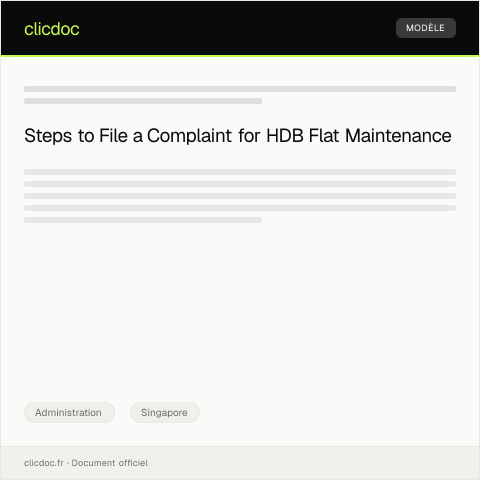 Document preview: Complaint Regarding Maintenance Issues in HDB Flat — Administration, Singapore