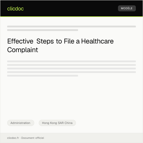 Document preview: Complaint Regarding Healthcare Service Quality — Administration, Hong Kong SAR China