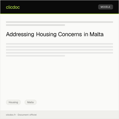 Document preview: Complaint regarding Housing Conditions — Housing, Malta