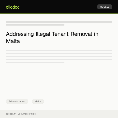 Document preview: Complaint Regarding Illegal Tenant Removal Practices — Administration, Malta
