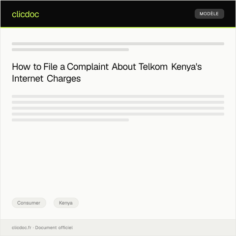 Document preview: Complaint Regarding Inconsistent Internet Charges from Telkom Kenya — Consumer, Kenya