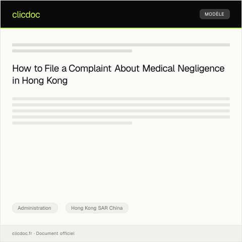 Document preview: Complaint Regarding Medical Negligence at local hospital — Administration, Hong Kong SAR China