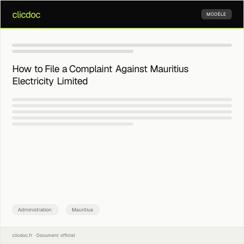 Document preview: Complaint Regarding Poor Service from Mauritius Electricity Limited — Administration, Mauritius